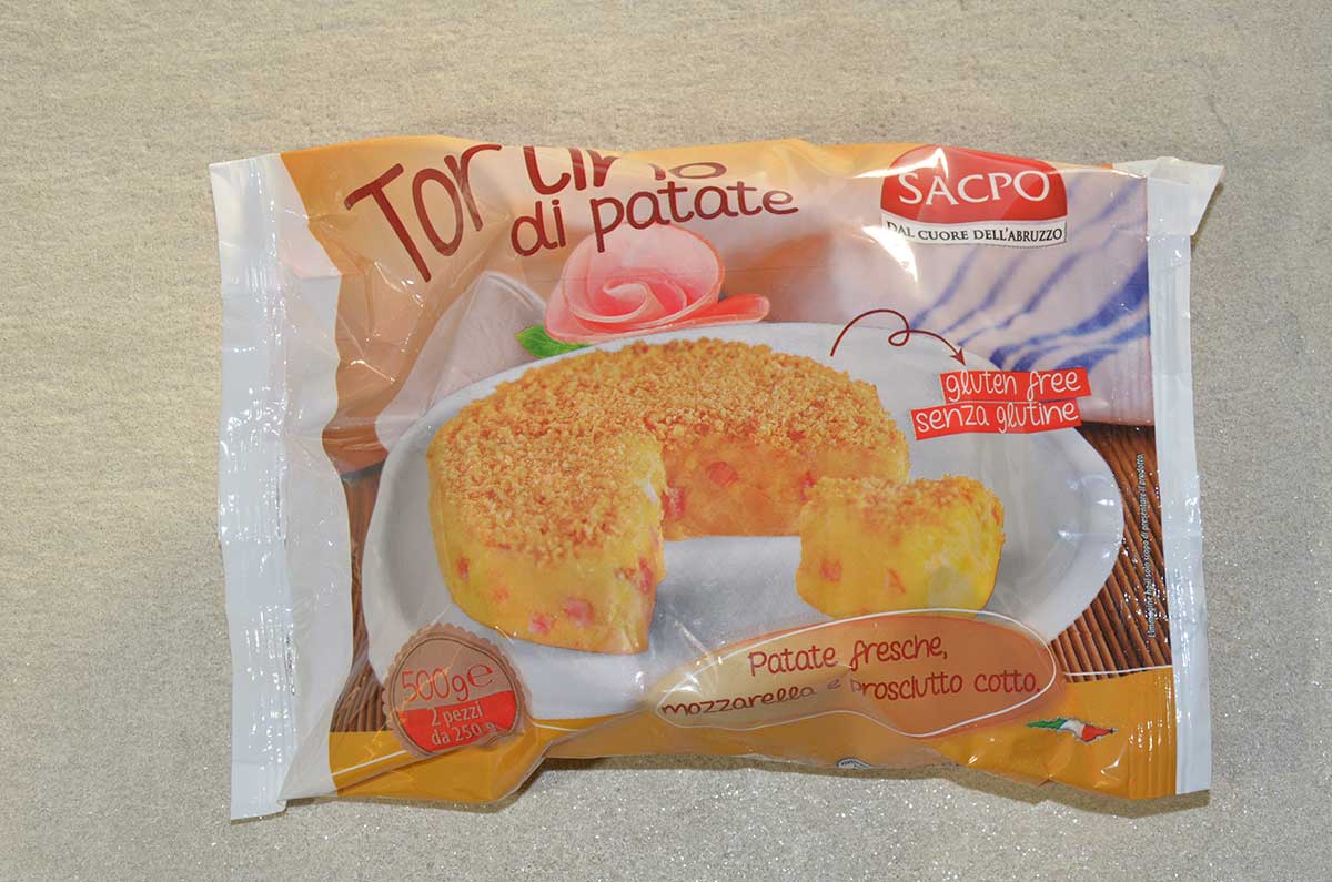 TORTINO PATATE PROSCIUTTO MOZZARELLA S/GLUTINE (2PZ) 500GR